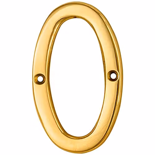 Loops Gold Brass Stainless Steel House Numeral Plaque, Height: 75 mm, Depth: 4 mm