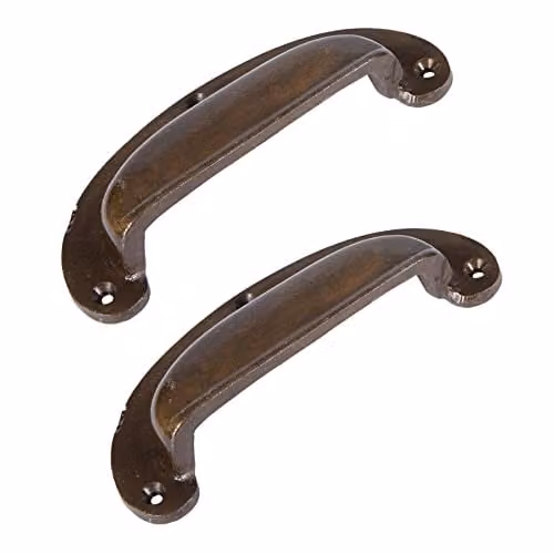 Hammer and Tongs Brass Shell Cabinet Drawer Pulls, Gold, Pack of 2