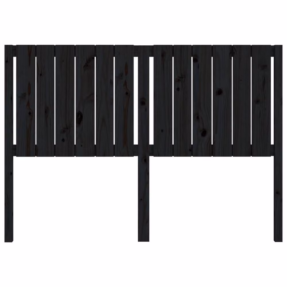 Berkfield Home Rustic Solid Wood Pine Bed Headboard in Black, W: 145.5 cm, D: 4 cm, H: 100 cm – 3