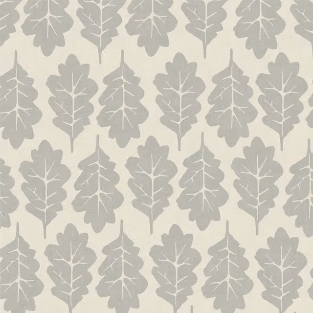 iLiv Oak Leaf Fabric in Flint Grey and Beige
