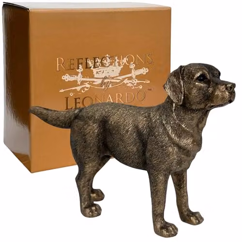 Leonardo Reflections Bronzed Animal Crackers Labrador Dog Figurine in Bronze and Gold – 4