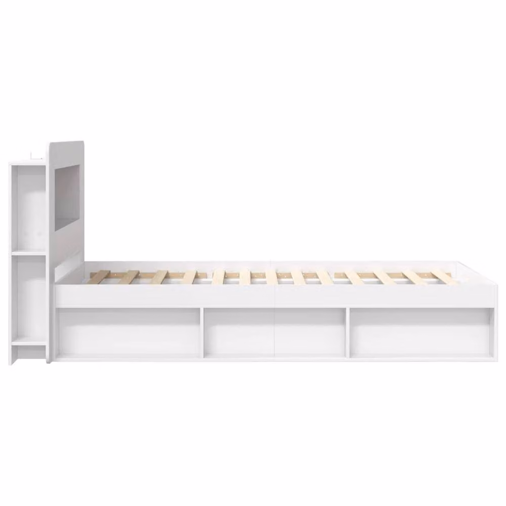 Berkfield Home Modern Bed Frame with Storage Drawers in White, Engineered Wood, W/D/H: 90 x 190 cm – 2