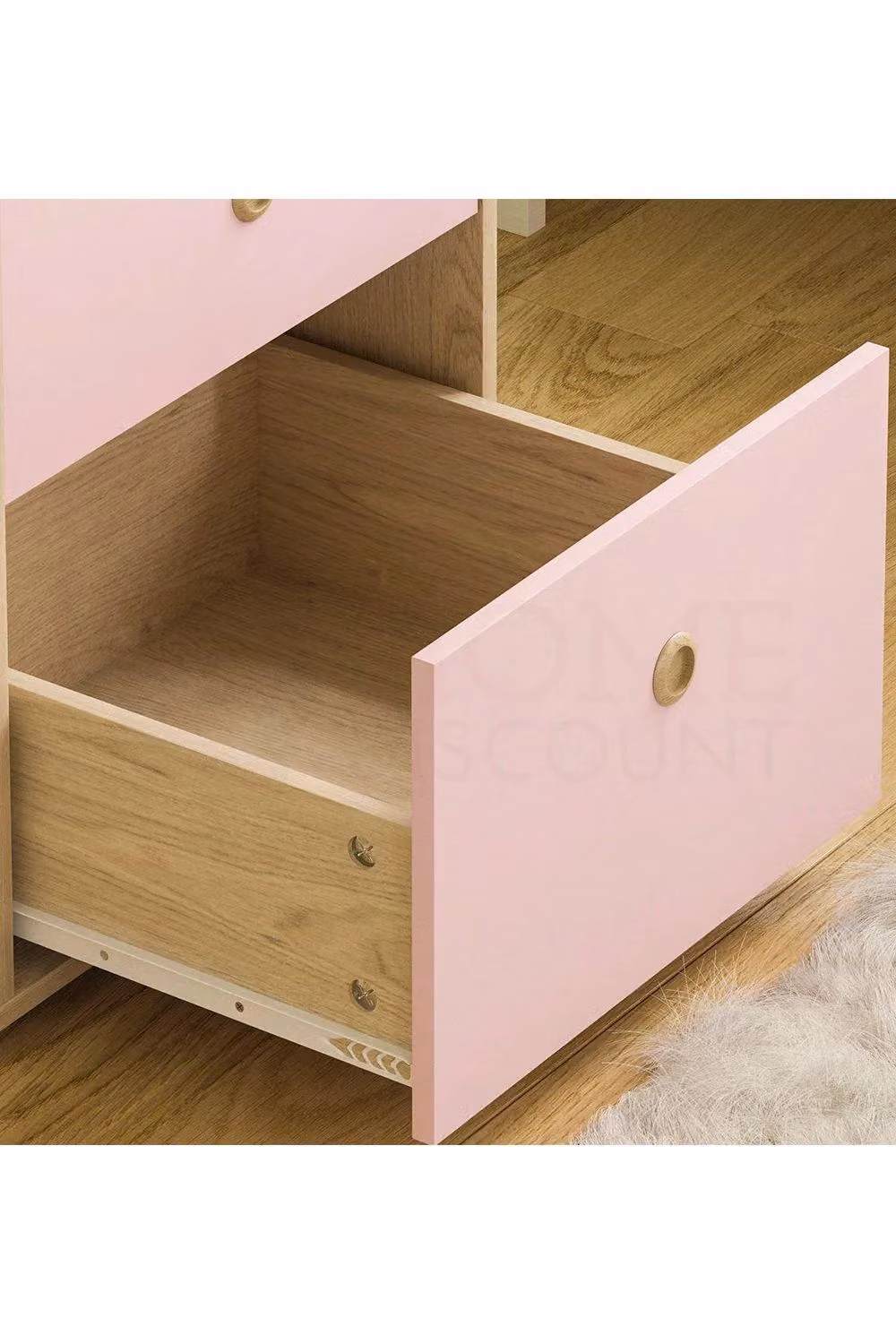Home Discount Junior Vida Neptune 2 Drawer Bedside Table for Children in Pink – 3