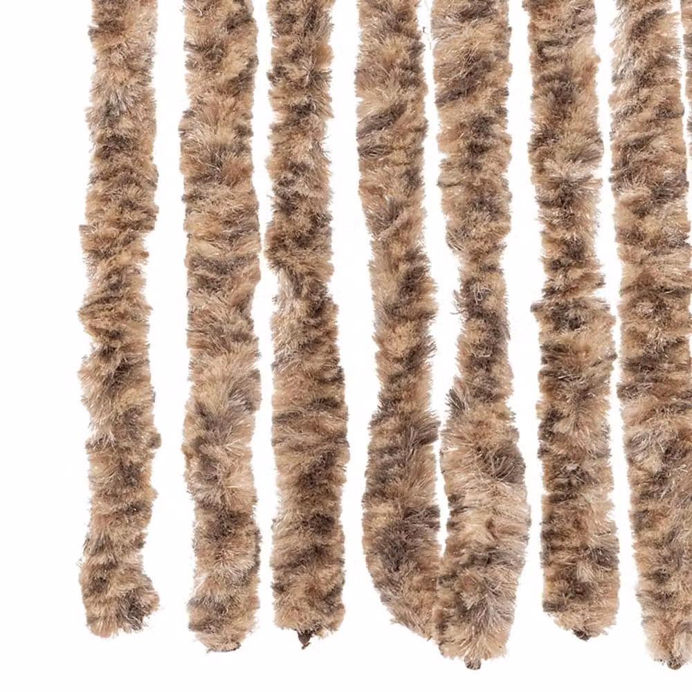 Berkfield Home Chenille Fly Curtain in Beige and Brown, W: 56 cm, H: 185 cm – 5