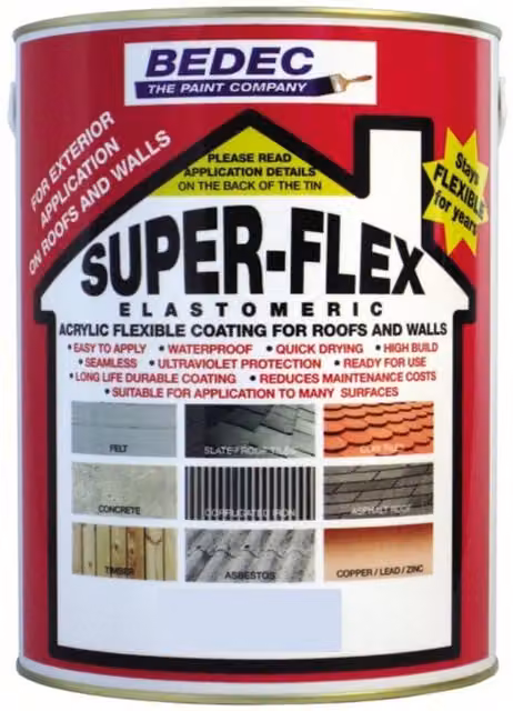 Bedec Superflex Water Based Roof Coating - Black