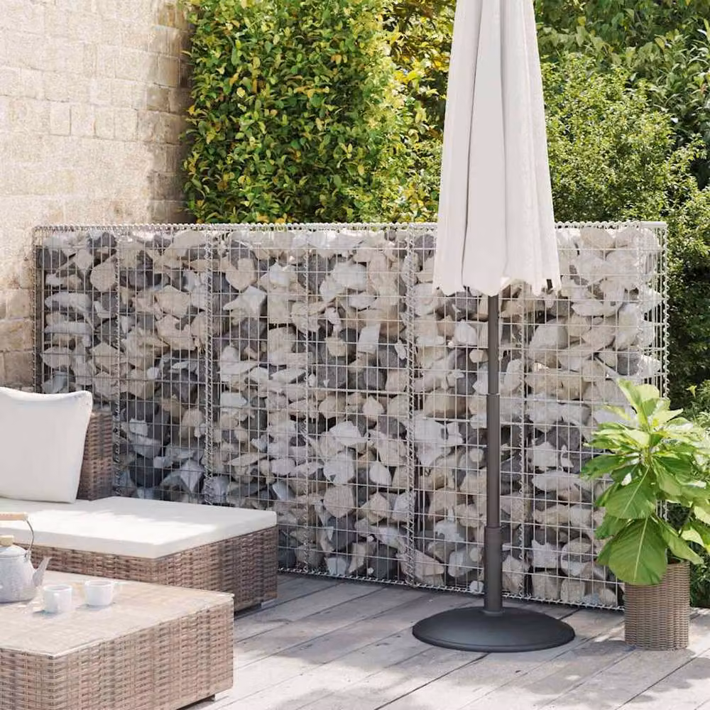 Berkfield Home Gabion Basket with Lids in Silver Galvanised Steel, W: 150 cm, D: 100 cm, H: 30 cm – 2