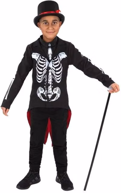 Smiffys Boys Senor Skeleton Day Of The Dead Costume Set in Black and Multicolour, Age 10-12 Years