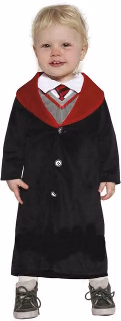 Fiestas Guirca Baby Student Sorcerer Costume in Black, Red and Multicolour for 18-24 Months