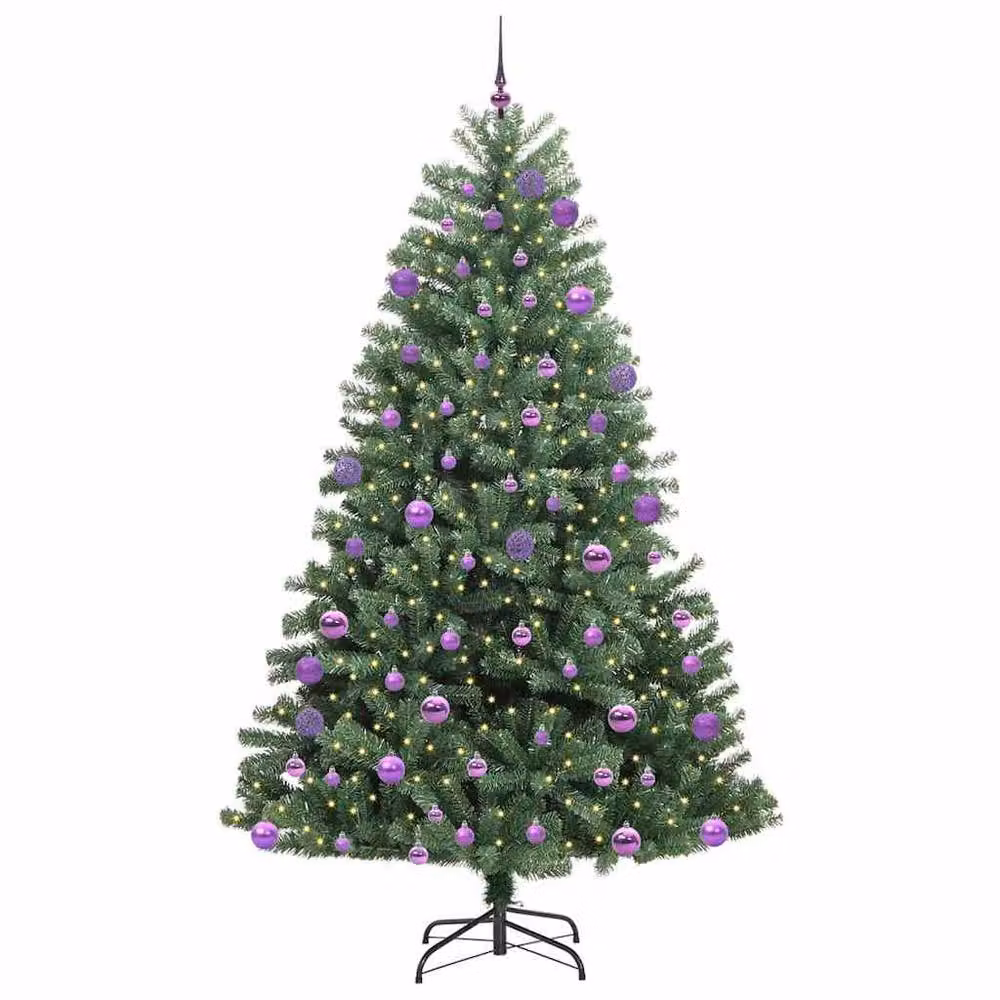 Berkfield Home Green Artificial Hinged Christmas Tree, Height: 300 cm – 3