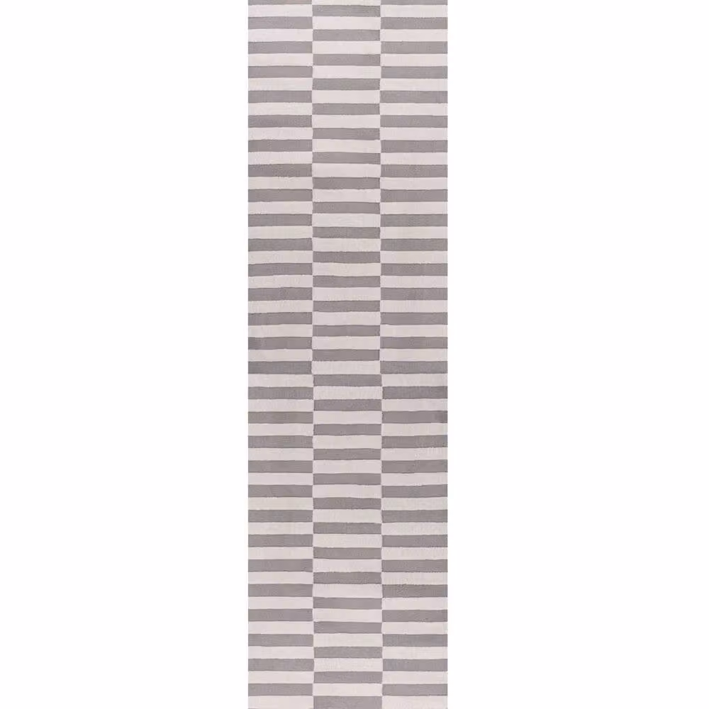 THE RUGS Loft Striped Soft Pile Area Rug in Light Grey, W: 290 cm, D: 200 cm – 2