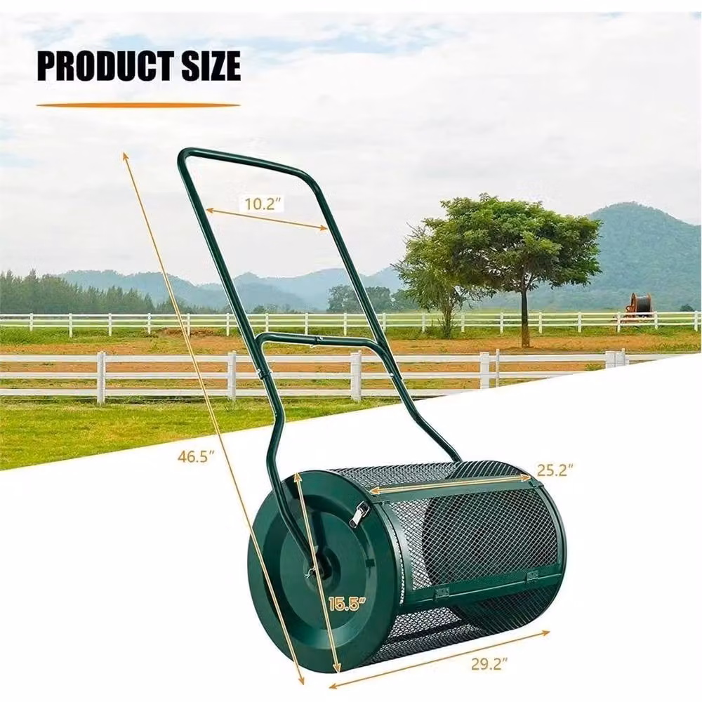 Nordara 80L Garden Compost Spreader and Lawn Seed Fertiliser Shaker in Dark Green – 2