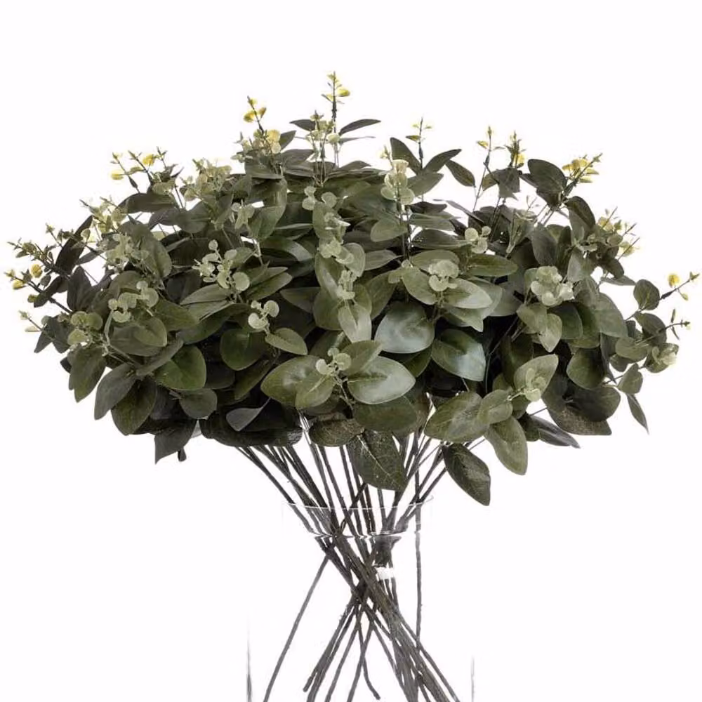 Lemon Pavilion Cineraria Eucalyptus Artificial Plant Spray, Green, W20 x D1 x H62 cm – 2