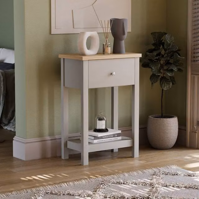 Vida Designs Arlington 1 Drawer Console Table in Grey
