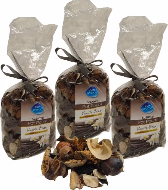 Pan Aroma Vanilla Bean Pot Pourri Scented Home Botanicals, 180g, Brown