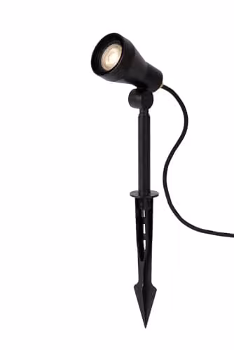 Lucide Spike Dimmable Modern Adjustable Outdoor Garden LED Spotlight GU10 in Black