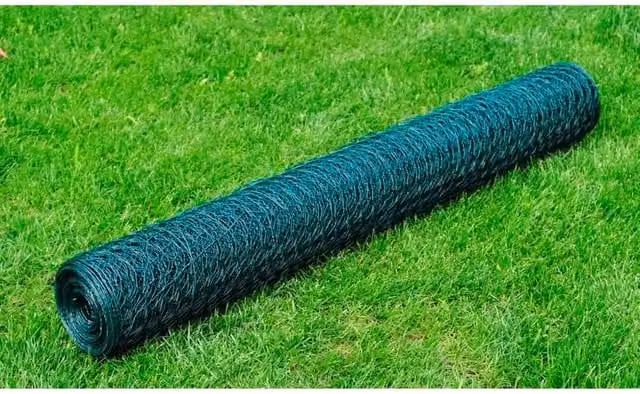 Berkfield Home Galvanised Steel Chicken Wire Fence with PVC Coating, Green, 25 x 0.5 m – 1
