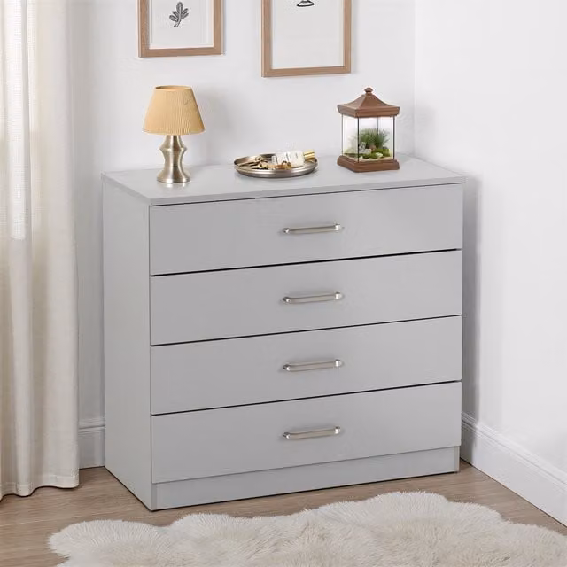 Seconique Dakota 4 Drawer Chest in Light Grey