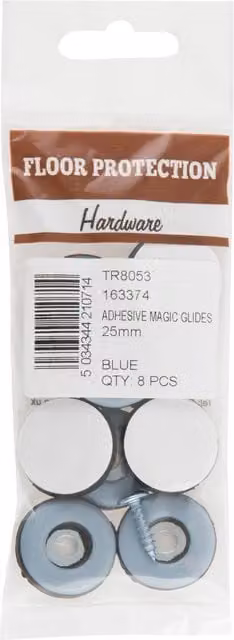 Hiatt Self Adhesive Magic Glides, White, 25mm