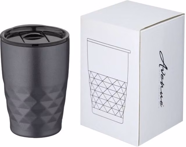 Avenue Geo Geometric Insulated Stainless Steel Tumbler in Grey, 350 ml
