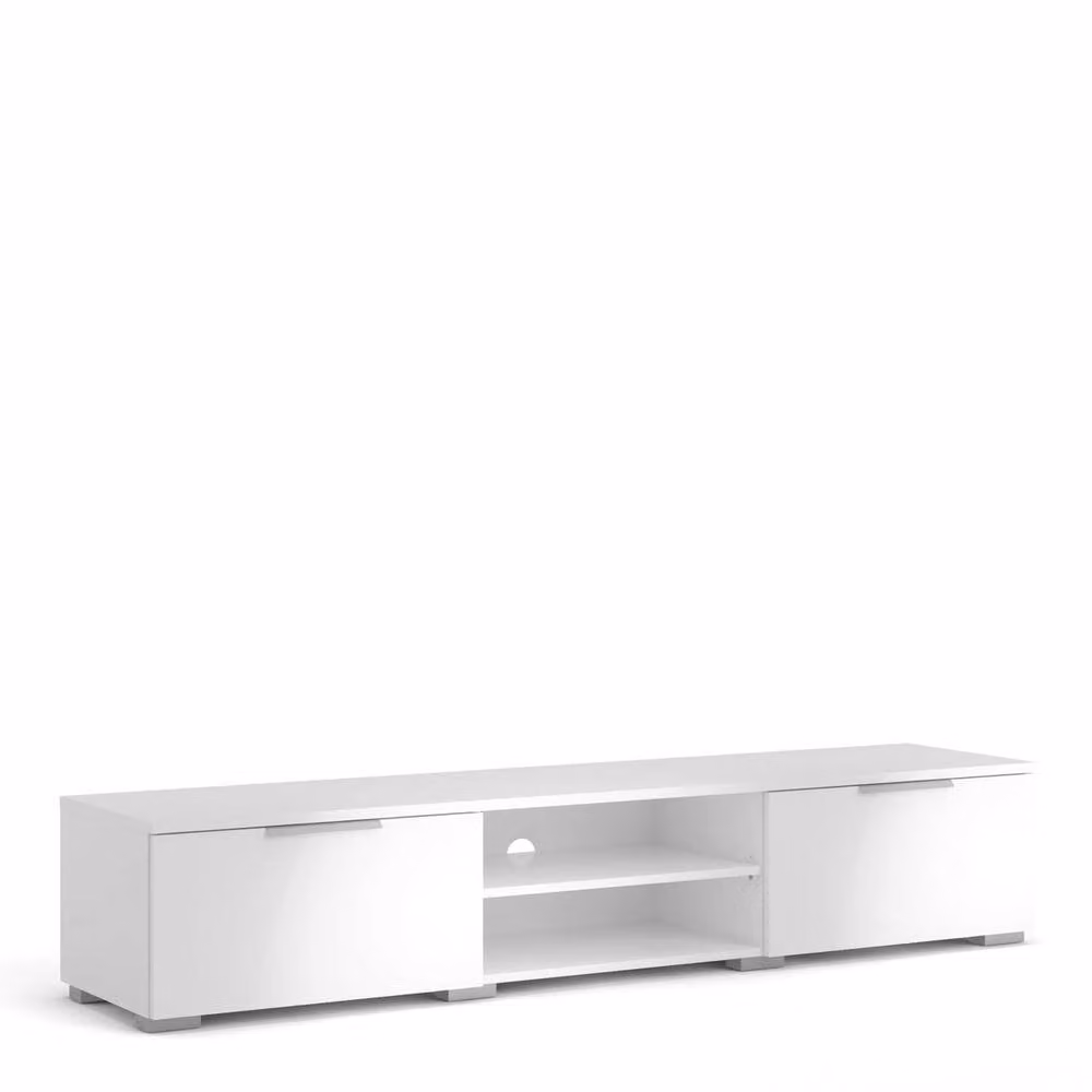Wyld Haus Amberfield Modern High Gloss White Wood TV Unit – 2