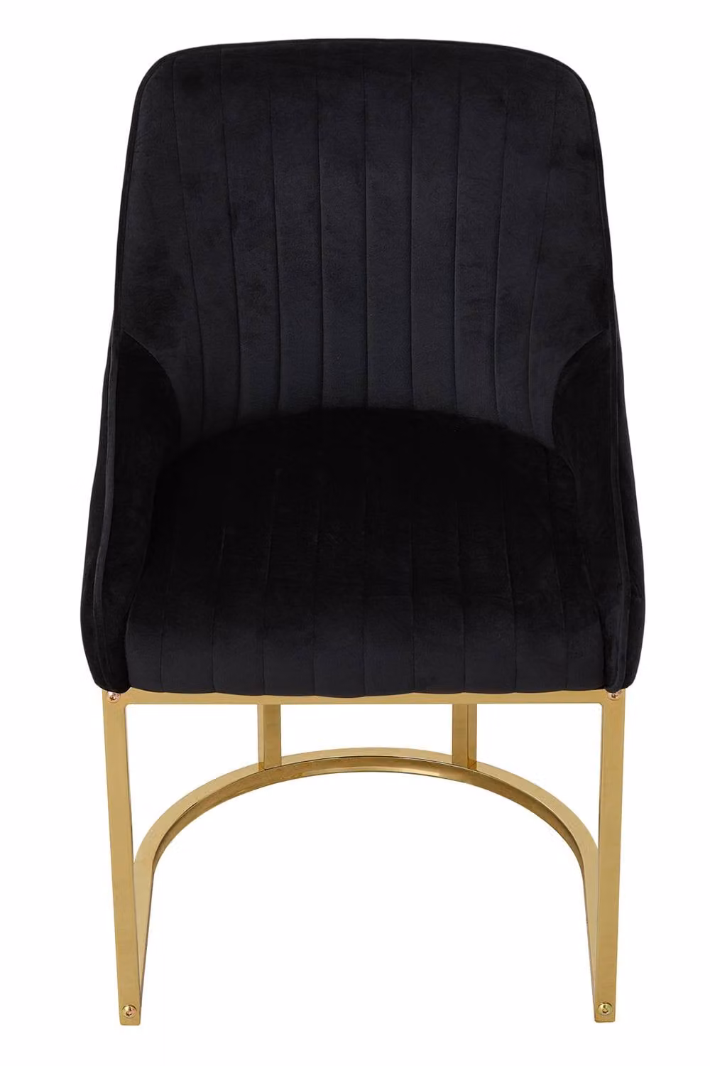 Garden Sanctuary Set of 2 Modern Black Velvet Upholstered Dining Chairs with Metal Cantilever Base – 3