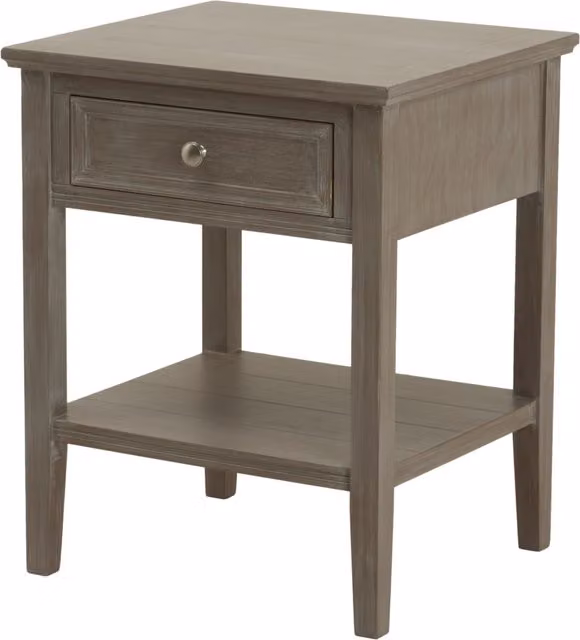 KDMK Minimalist One Drawer Wood Side Table in Brown Matt Finish