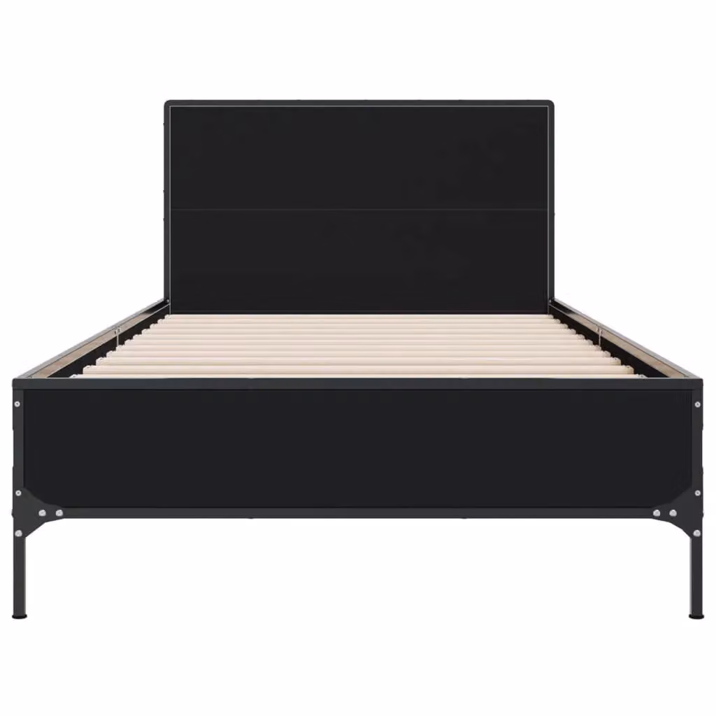 Berkfield Home Small Single Bed Frame in Black, W: 75 cm, L: 190 cm – 3