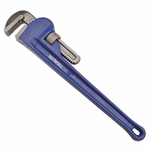Faithfull Leader Pattern Pipe Wrench in Blue, Hardened Steel, 450 mm