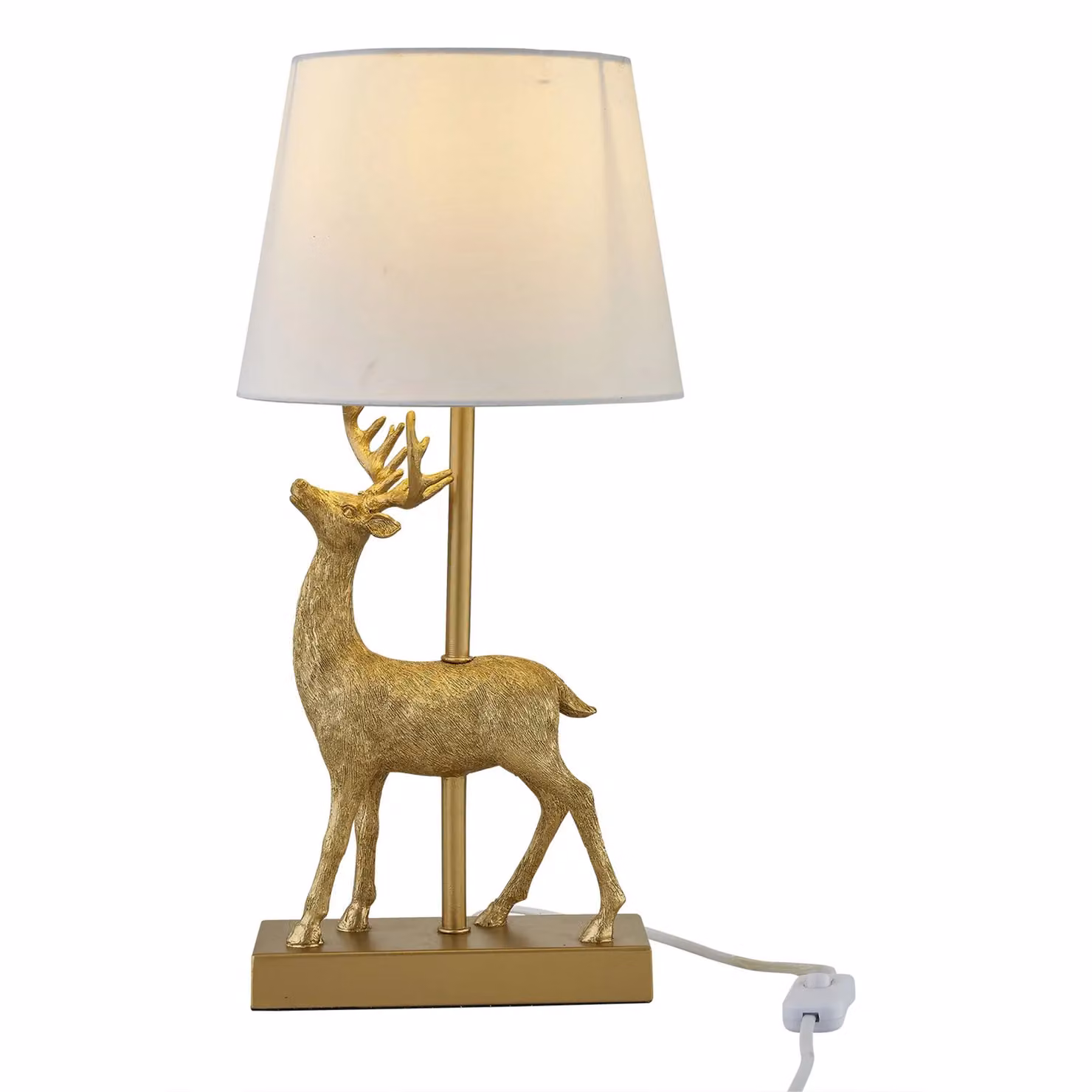 First Choice Lighting Grace Gold Stag Table Lamp with White Shade – 2