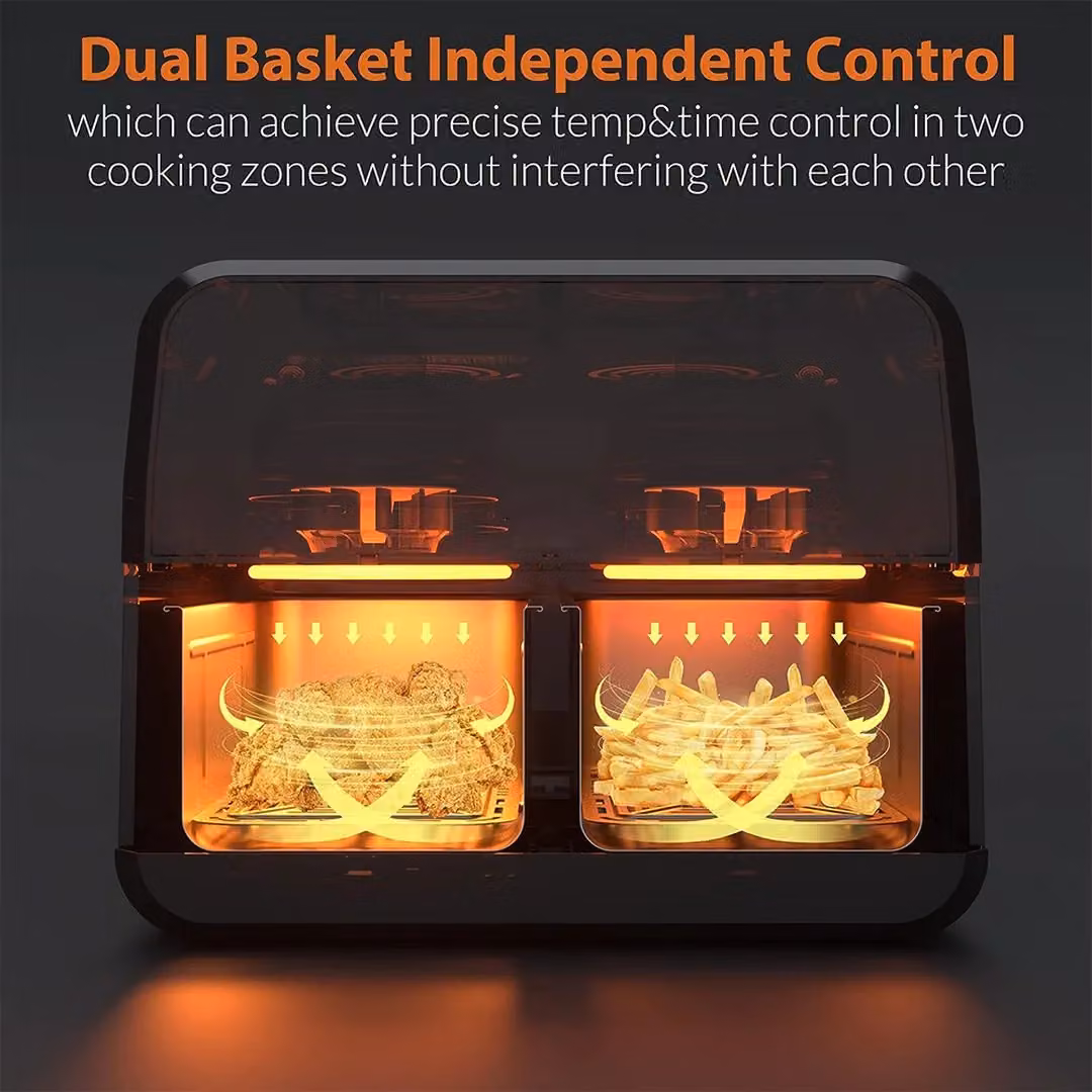 SPETLEK Dual Zone Digital Air Fryer Oven Cooker with 10 Tray Capacity, 9L, Black – 4