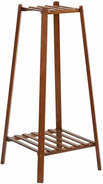 NESTLUNE 2 Tier Bamboo Tall Plant Stand in Brown, H 100 cm x W 15 cm x D 15 cm