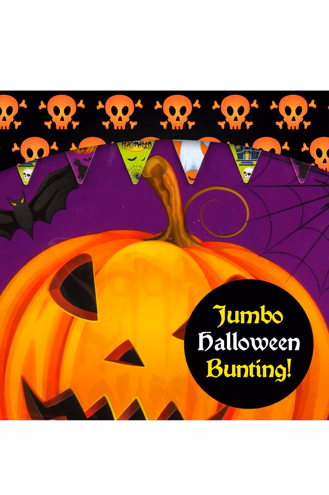 VFM e-Store Halloween Paper Pennant Bunting in Orange and Black – 2