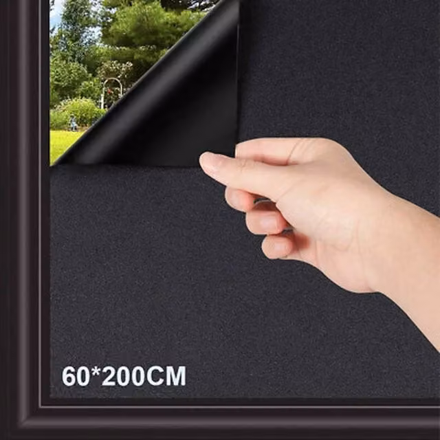 NESTLUNE Blackout Window Film for Privacy and Light Blocking, Black, W: 100 cm, H: 200 cm – 1