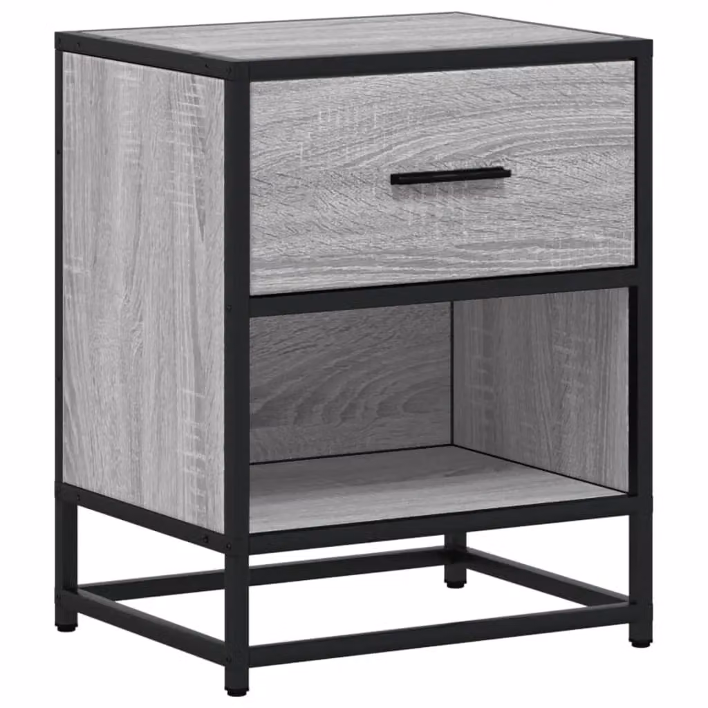 Berkfield Home Set of 2 Grey Sonoma Bedside Cabinets in Engineered Wood W/D/H: 40 x 31 x 50 cm – 6