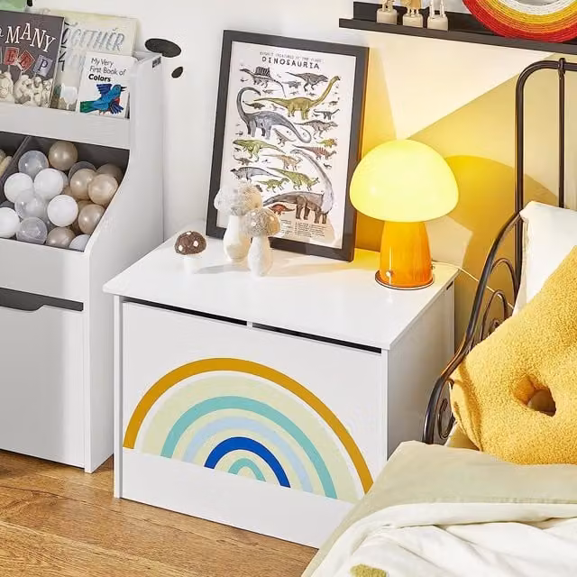 SoBuy Childrens Toy Storage Chest in White