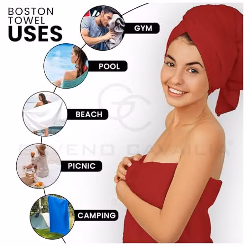 Gaveno Cavailia 8 Piece Red Cotton Towel Bale Set, 450 GSM Quick Dry Absorbent Towels – 4