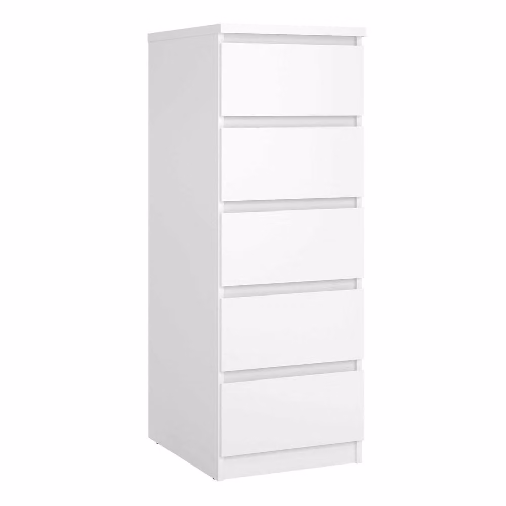 Wyld Haus Budapest White Narrow 5 Drawer Chest of Drawers – 2