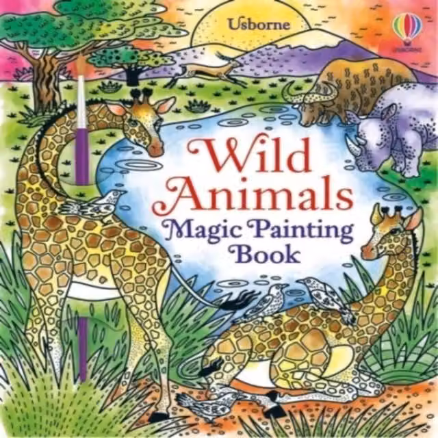 Sam Baer Wild Animals Magic Painting Book by Usborne Publishing Ltd, Multicolour Paperback