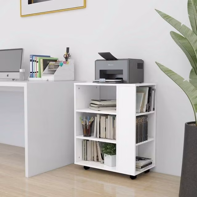 Berkfield Home Rolling Cabinet in White, W/D/H: 60 x 35 x 75 cm – 1