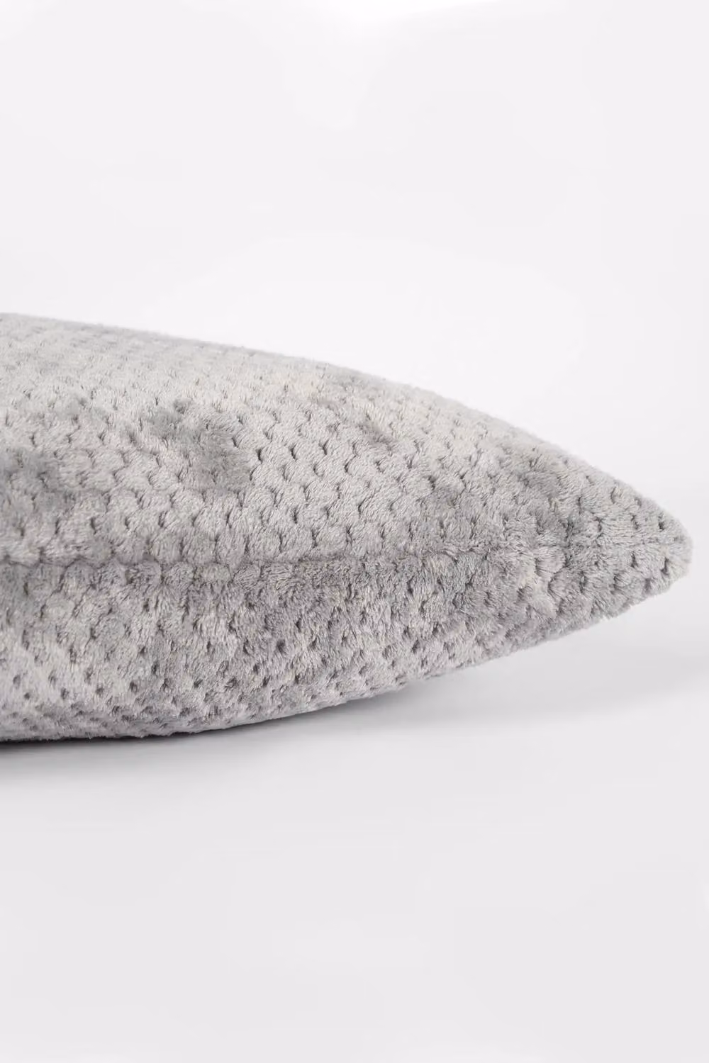 OHS Set of 4 Grey Waffle Fleece Square Cushion Covers, 45 x 45 cm – 2