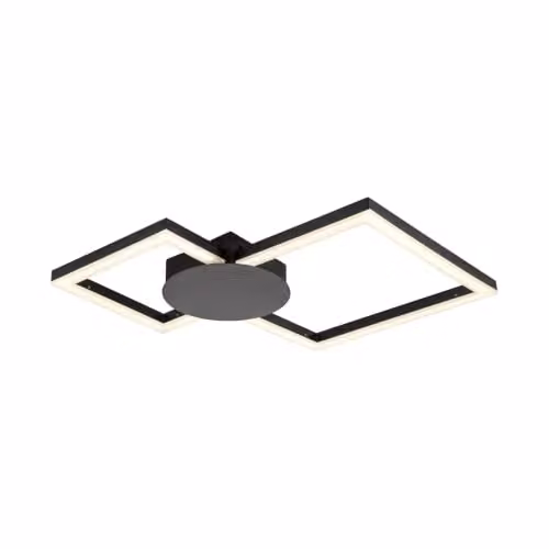 Cosylyte Miles Modern Square LED Ceiling Light, Matt Black, IP44, 3000K Neutral White, 2100lm, W: 44 cm, D: 44 cm, H: 5 cm – 1