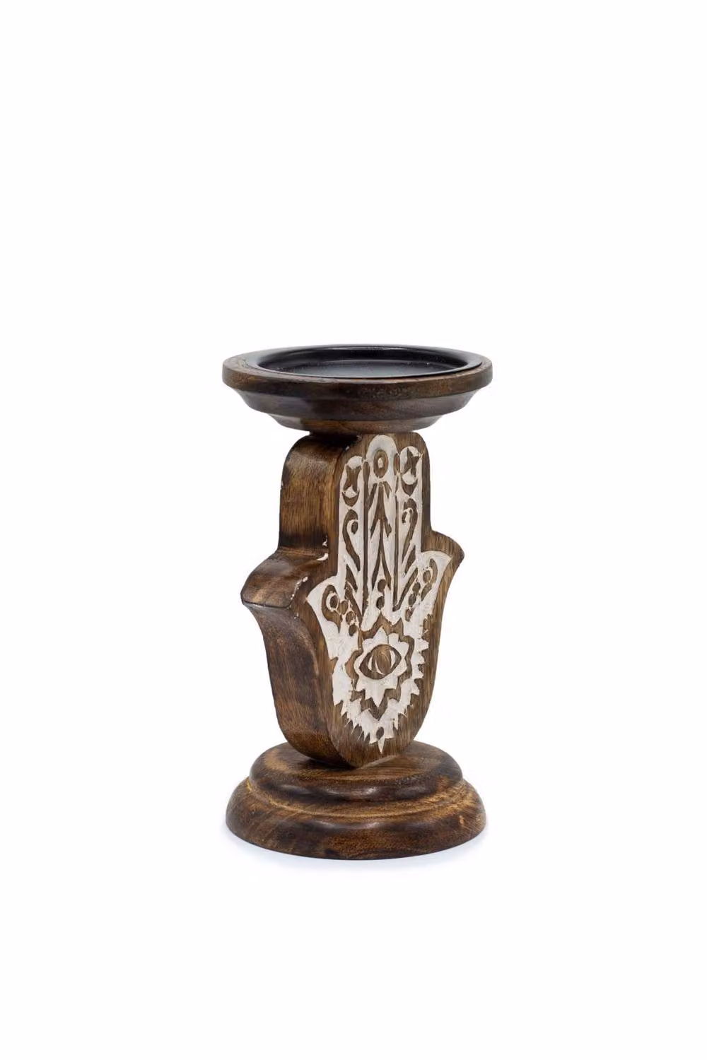 KDMD Brown Wood Hamsa Tealight Candle Stand – 2