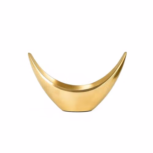 Melody Maison Gold Metal Minimalist Oval Decorative Tabletop Bowl W/D/H: 24.0 x 14.0 x 10.5 cm – 2