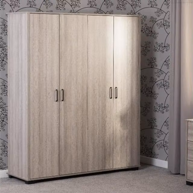 Seconique Modern 4 Door Oak Wardrobe in Mixed Colours