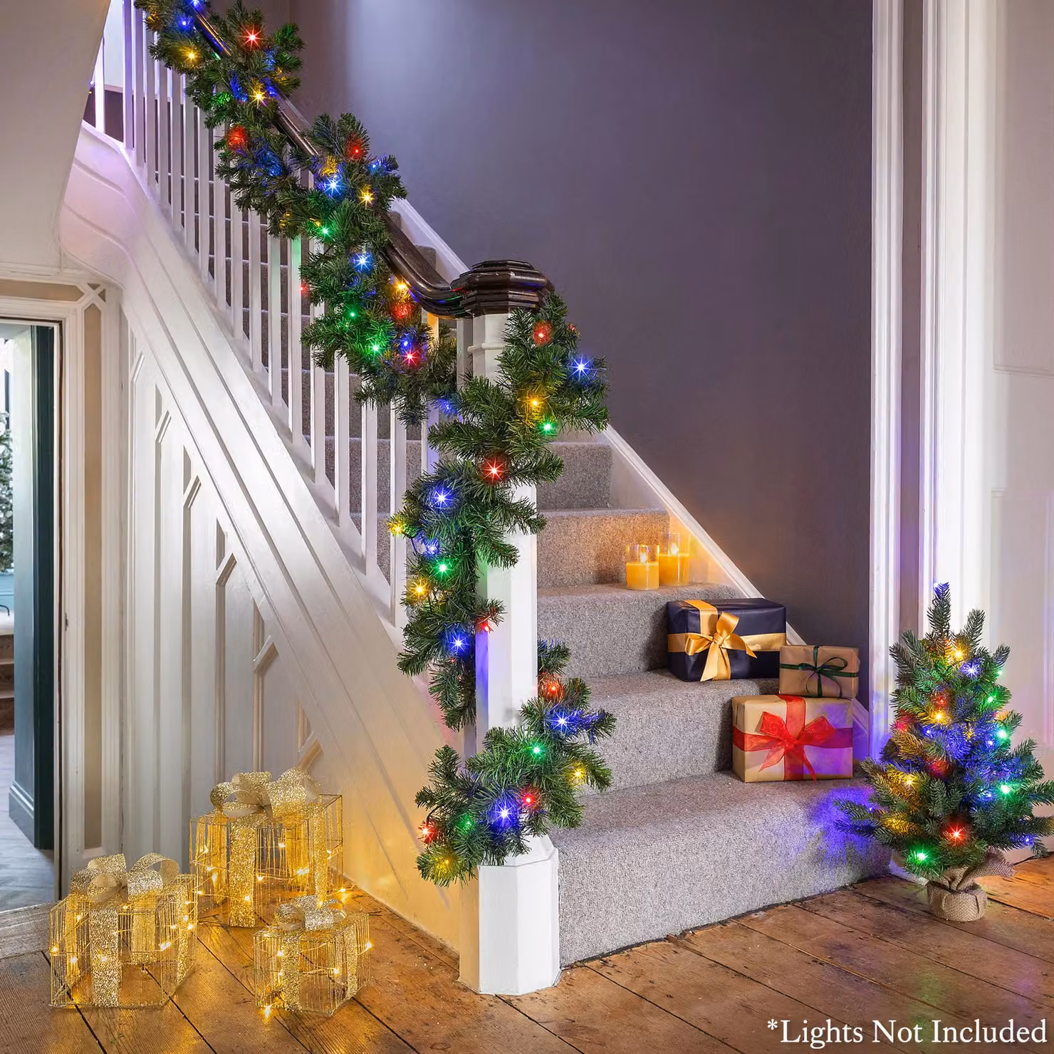 Christow Large Plain Green Artificial Pine Christmas Garland 270 cm – 4