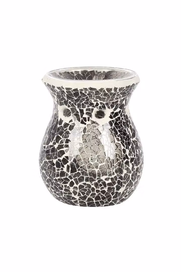 KDMD Small Gunmetal Grey Crackle Metal Tealight Oil Burner – 2