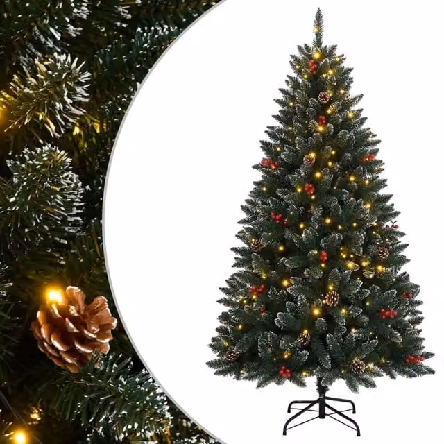 Berkfield Home Artificial Green Christmas Tree with 300 LEDs, Height: 180 cm – 1