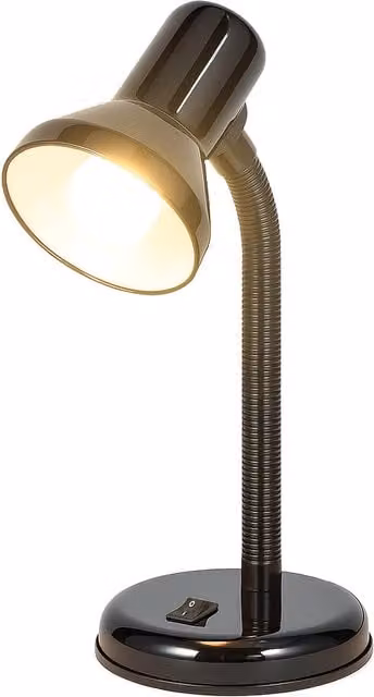 Innoteck Adjustable Metal Tabletop Desk Lamp in Black with Flexible Arm and E27 Bulb Replacement Capability
