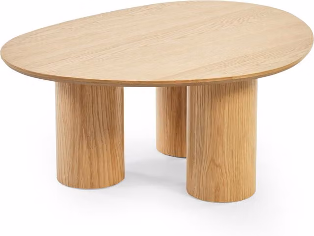 Julian Bowen Anya Scandinavian Oval Coffee Table in Light Oak Effect Brown and Beige