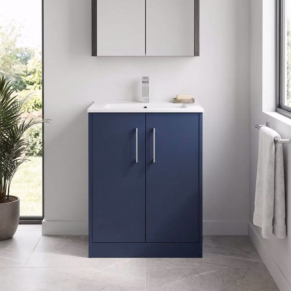 Balterley Winshill Contemporary 2 Door Freestanding Vanity Basin Unit, Blue, W: 60.0 cm, H: 80.3 cm – 4
